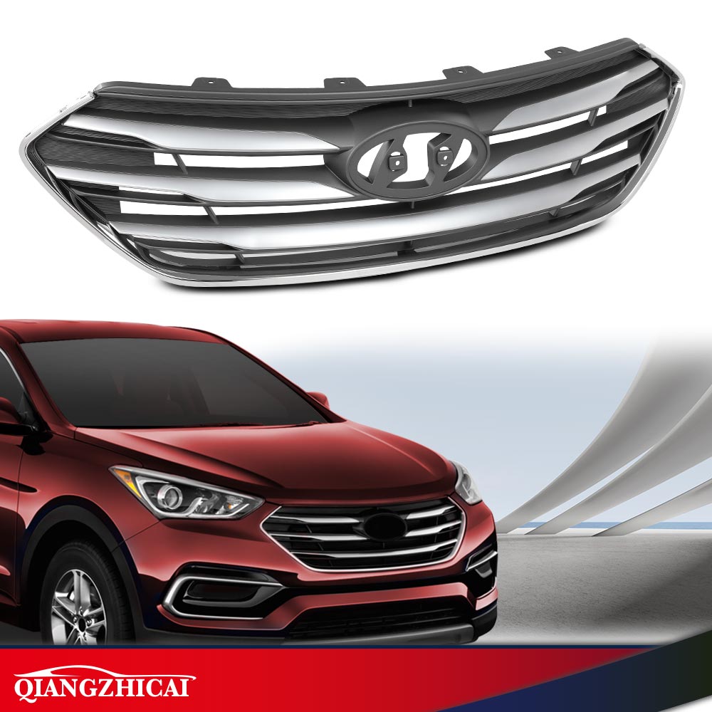 Front Grille Assembly For 2017-2018 Hyundai Santa Fe Sport - Painted Gray - 863514Z500